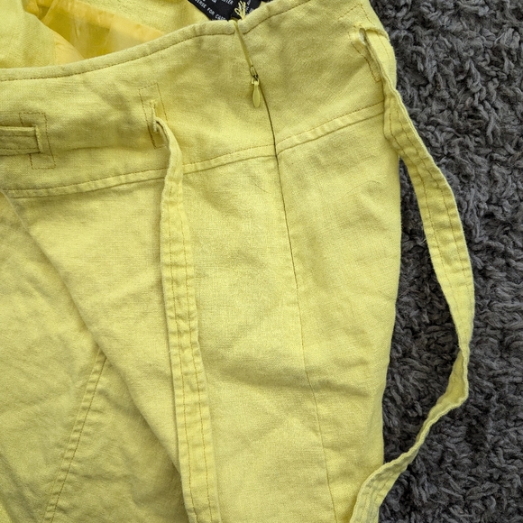 Révue Linen Yellow Skirt Size 4 Vintage - Picture 4 of 5